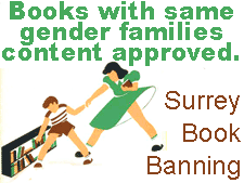 Books with same gender family content approved - Surrey  book banning 